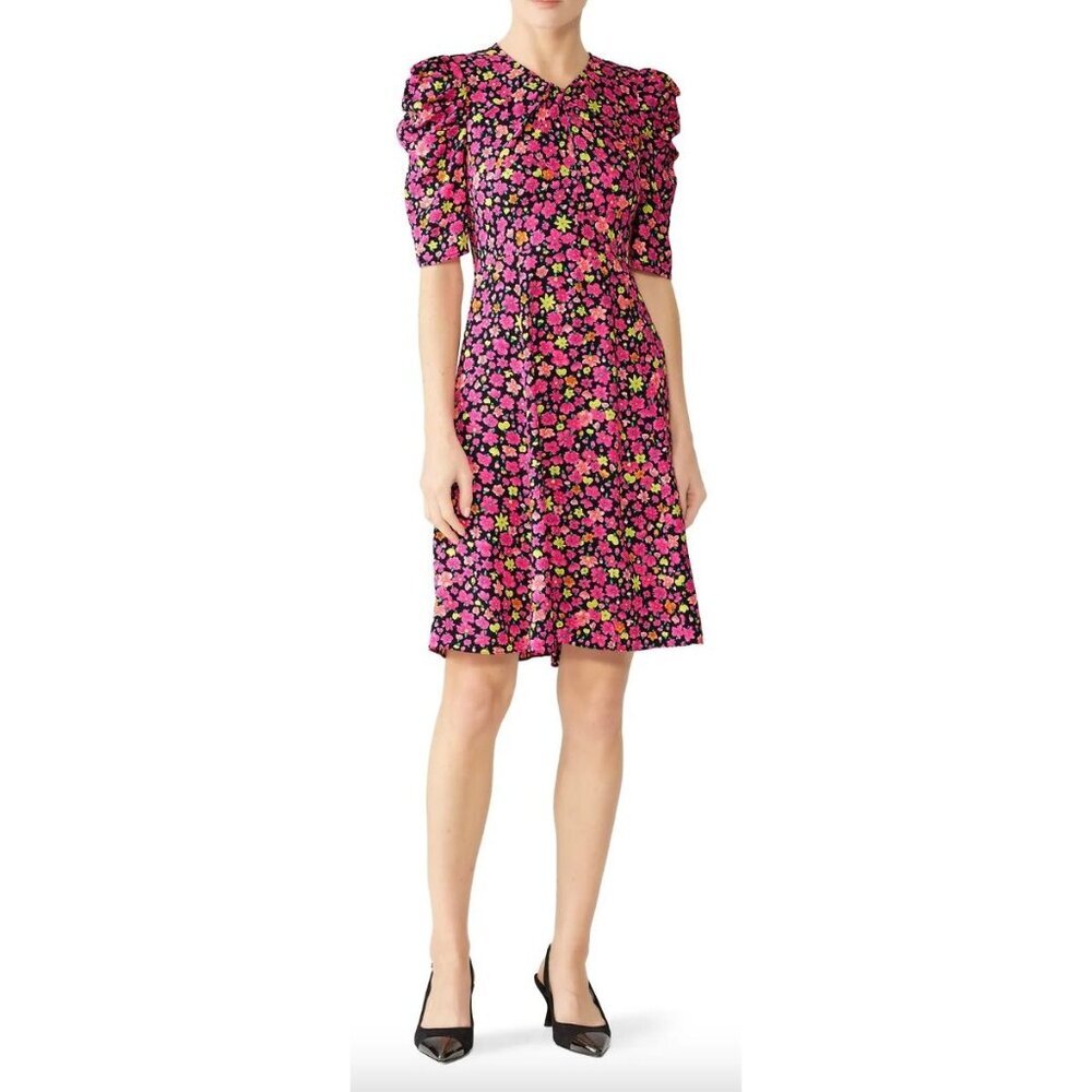 NEW Kate Spade New York Marker Floral Dress Mini Pink Size 00 US $350 [jb]